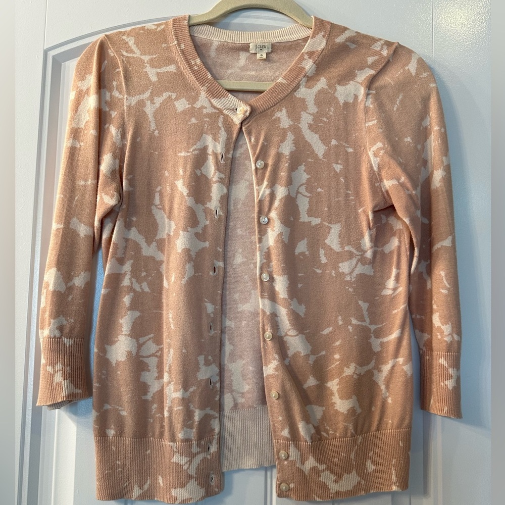 Jcrew mauve and cream floral Jackie cardigan